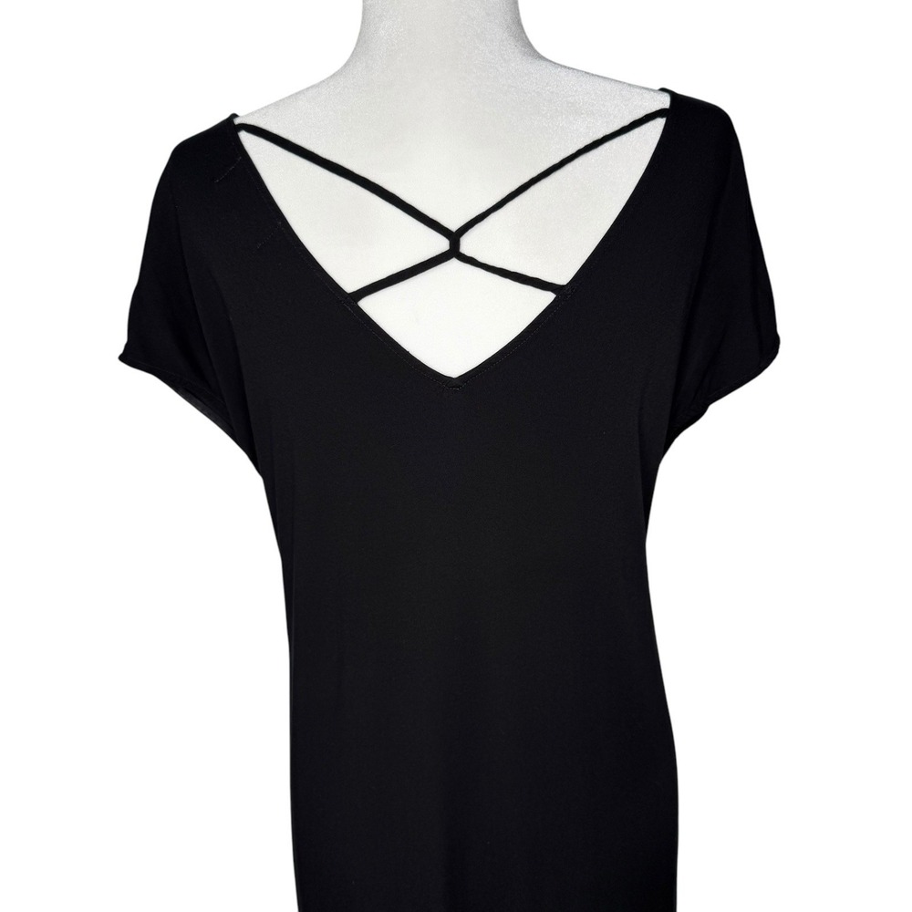 Michael‎ Stars Dress XS Rayon Cross Back High Low Minimalist Beach Oversized Fit - Picture 7 of 8